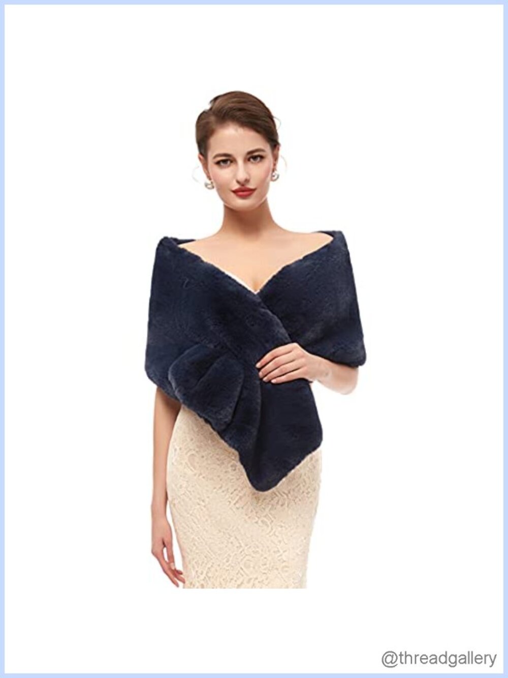 Women's Faux Fur Shawl Wrap Cape Coat Evening Party Warm